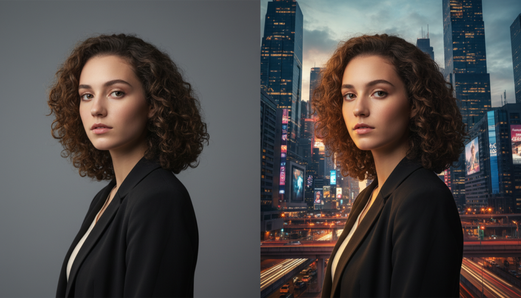 (AI Image Editor before and after comparison)